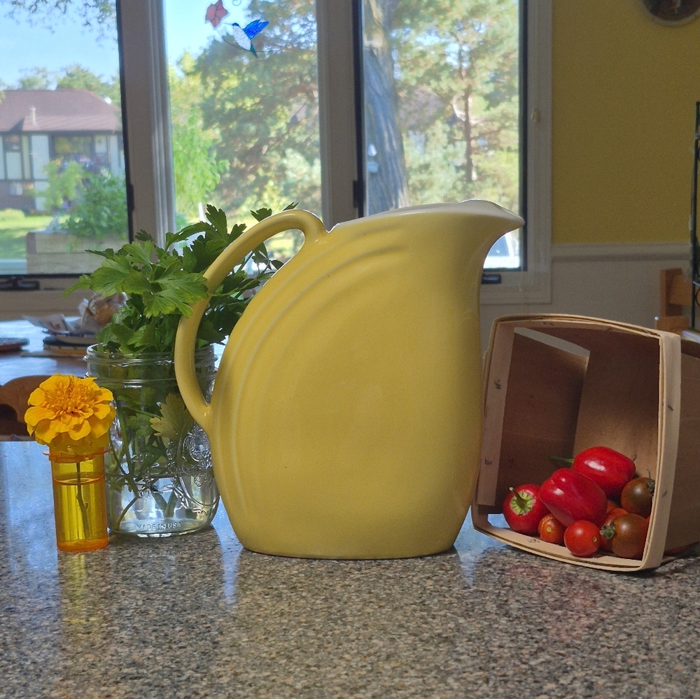 Vintage 1940s "HALL" Yellow Ceramic Pitcher
